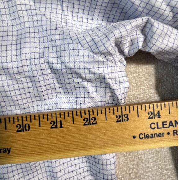 Eton 41/16 Men’s Blue White Windowpane Contemporary Fit Dress Shirt Officewear - Picture 5 of 7